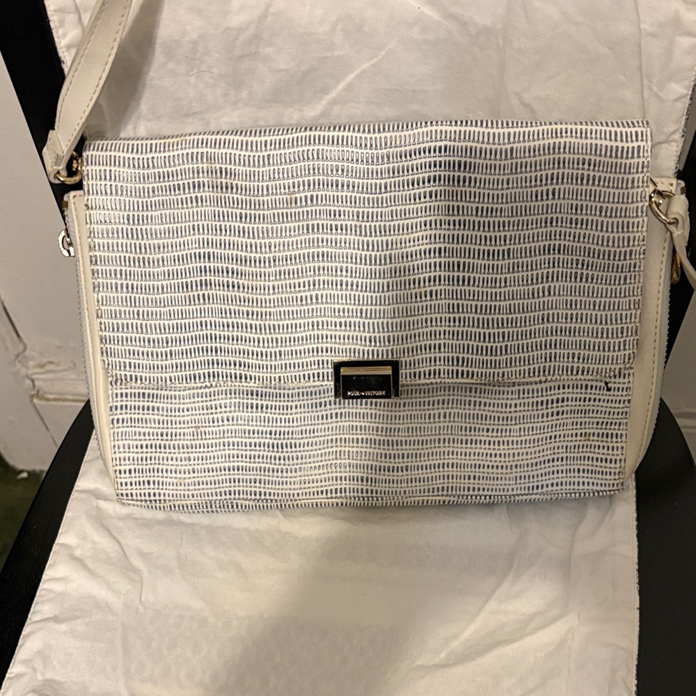 Pour La Victoire Black and White Crossbody Bag